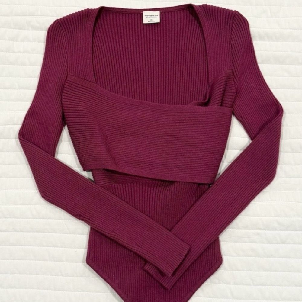 Womens Abercrombie & Fitch Soft A&F Ribbed Long Sleeve Bodysuit Size XSmall